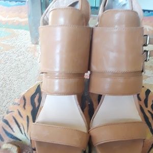 Bcbgeneration open toe leather heals buckle side